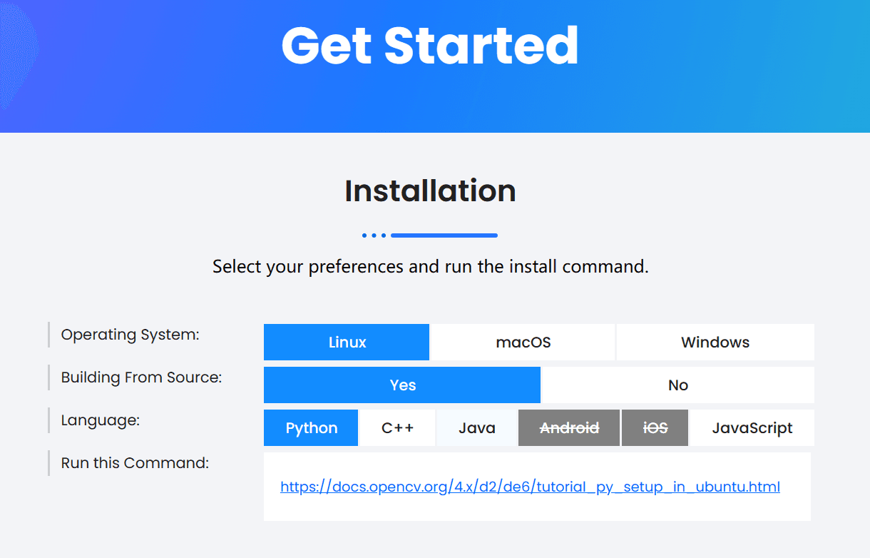 Build OpenCV from source code
